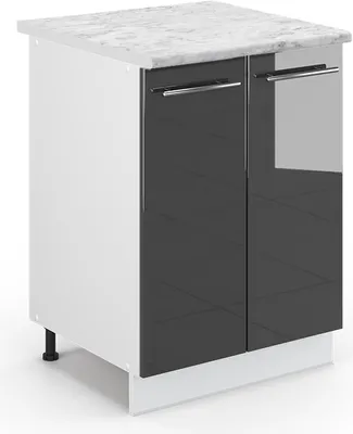 Immagine prodotto di Mobiletto base cucina Vicco Fame-Line Antracite lucido 60 cm , PL Marmo, Model 46572