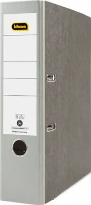 Produktbild von Idena Ordner aus Pappe Wolkenmarmor grau DIN A4 Rückenbreite 8cm