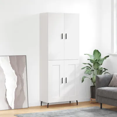 Productafbeelding van vidaXL Hoge kast, wit, 69,5 x 34 x 180 cm, houtvezel