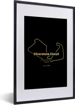 Produktbild von MuchoWow® Gerahmtes Poster England - Formel 1 - Rennstrecke 40x60 cm - Poster mit Schwarzem Bilderrahmen Wandposter Rahmen Foto Bilder - Poster in Rahmen