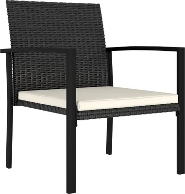 Produktbild von vidaXL Garten-Essstühle 2 Stk. Poly Rattan Schwarz