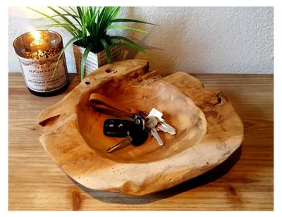 Produktbild von Teakschale aus Wurzelholz ca. Ø 30 cm handgefertigt natur