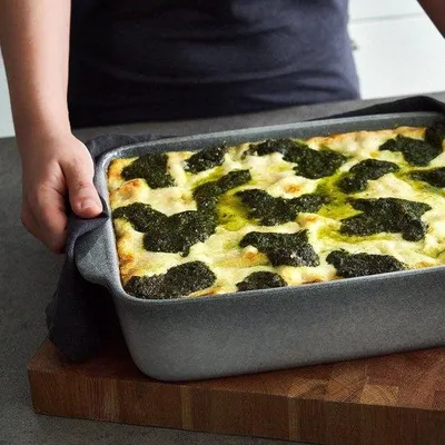 Zdjęcie produktu dla Zestaw form do zapiekania Ibenzoa® (2 sztuki) – ceramika, odporna na temperaturę do 250°C, wymiary: 36 x 26 cm (5,6 L) + 26 x 18 cm (2,8 L), z uchwytami, można myć w zmywarce