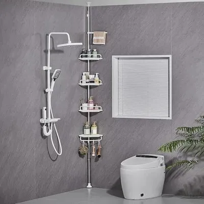 Zdjęcie produktu dla Półka narożna prysznicowa łazienkowa regulowana 95 305 cm bez wiercenia 4