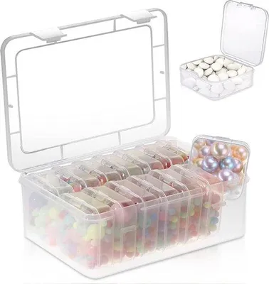 Zdjęcie produktu dla Plastikowe pudełko z pokrywką, małe, na biżuterię