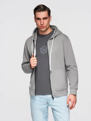 Obrázek produktu pro Mikina s kapucí OMBRE na zip Basic OM-SSBZ-0272 šedá L