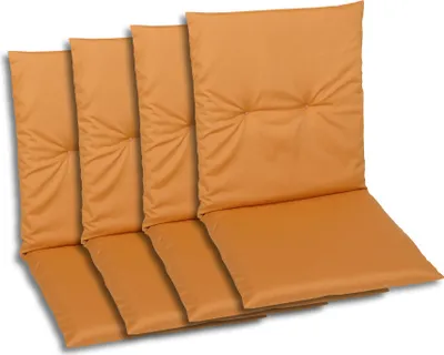Produktbild von GO-DE Textil, Sesselauflage Niederlehner, 4er-Set, Farbe: senf, Maße ca.: 98 cm x 48 cm x 5 cm