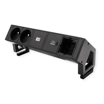 Obrázok produktu pre Bachmann Desk 2, Vnútorný, Typ E, Čierna, 2 AC zásuvky/AC zásuviek, 1 kusov