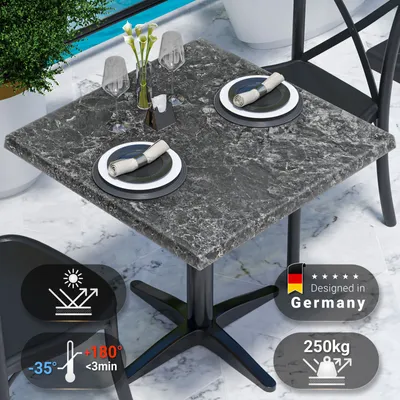 Produktbild von JAMAIKA | Bistro Außen Tischplatte | B:T 60 x 60 cm | Felsen | Quadratisch | Topalit Tischplatte