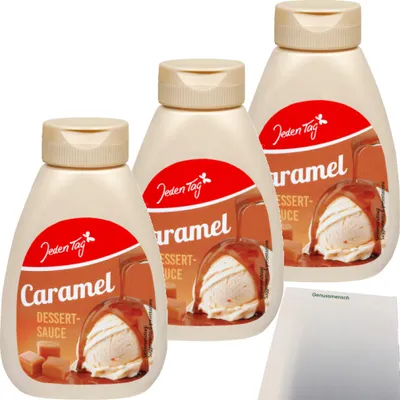 Produktbild von Jeden Tag Dessertsauce Caramel 3er Pack (3x 250g Tube) + usy Block