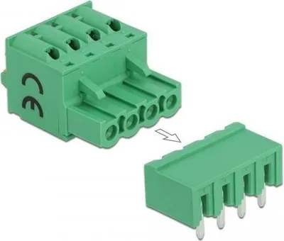 Produktbild von DELOCK Terminalblock Set f. Platine 4 Pin 5,08 mm Rastermaß