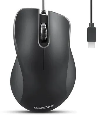Zdjęcie produktu dla Mysz przewodowa USB c ergonomiczna optyczna 1200 dpi biuro