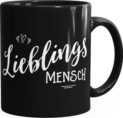 Produktbild von Kaffee-Tasse Lieblingsmensch Geschenk-Tasse Freundschaft Partner Freundin einfarbig MoonWorks® schwarz unisize