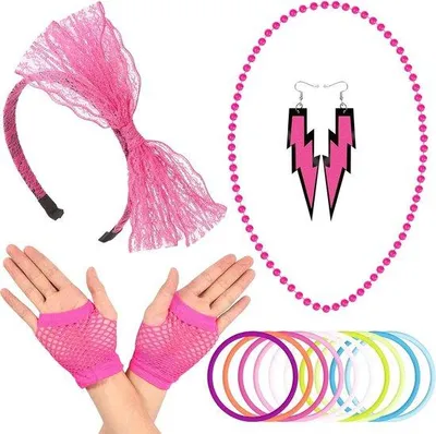 Immagine prodotto di Set di gioielli da donna, 16 pezzi. Articoli per feste neon