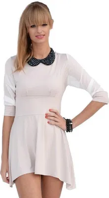 Produktbild von Damen Longshirt mit verlängerte Saumenden Top Tüll Ärme; S/M; Beige
