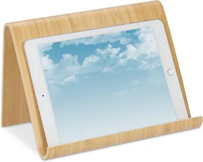 Obrázek produktu pro Dřevěný stolní organizér, do kuchyně a ložnice, moderní design, držák na recepty, přírodní, 26,5 × 14,5 × 15,5 cm