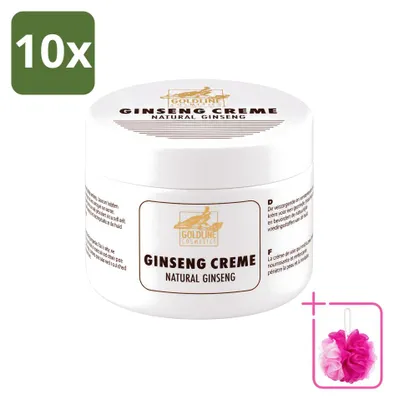 Imagen del producto de 10 unidades de crema corporal Goldline Natural Ginseng, nutritiva y fortalecedora, 250 ml, pack ahorro