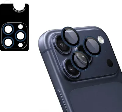 Immagine prodotto di imoshion confezione da 2 cover per l'obiettivo della fotocamera dell'iPhone 17 Pro / 17 Pro Max - blu scuro