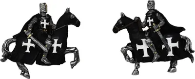Produktbild von 2er Set Magnete Ritter auf Pferd schwarz-weiß