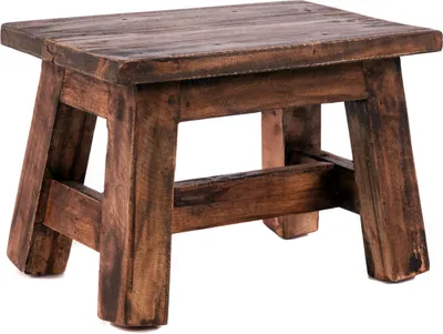 Produktbild von FUSSHOCKER Monte | 30x21cm(BxH), kleiner Holzhocker aus Mahagoni Holz | Farbe: 02 hellbraun