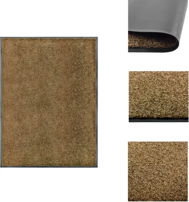 Produktbild von vidaXL Fußmatte Waschbar Braun 90x120 cm -  Fußmatten