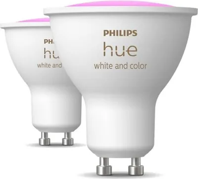 Produktbild von Philips Hue White & Color Ambiance LED Lampe, GU10, 2er Pack, Dimmbar, Große Farbpalette
