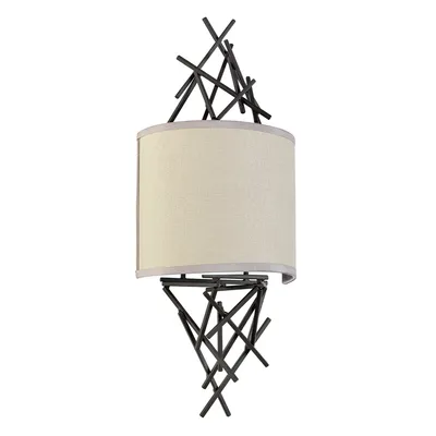 Produktbild von Zeitgenössische Wandleuchte Taiko Antike Bronze Stahl 2 Lichter E14
