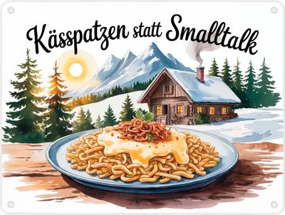 Produktbild von Allgäu Kässpatzen Metallschild in 15x20 cm mit Humor