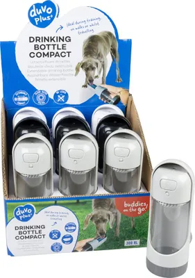 Produktbild von Duvo+ Kompakte Wasserflasche für Hunde, 300 ml, 6,5x6,5x18,5 cm, Dicht und Leicht