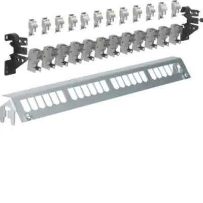 Zdjęcie produktu dla Hager FZ24MM, RJ-45, Szary, Montaż półkowy, 1U, 480 mm, 60 mm