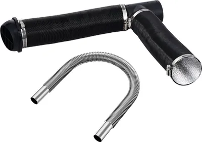 Zdjęcie produktu dla Zestaw przewodów rurowych do ogrzewacza dieslowskiego, rozciągliwy wąż powietrzny 3", rura wydechowa ze stali nierdzewnej 1", 2 otwory wentylacyjne, trójnik do podłączenia wylotu powietrza i zaciski do węża, do ogrzewaczy parkingowych dieslowskich 2 kW/5 kW/8 kW.