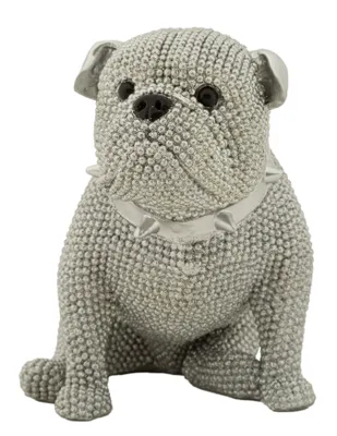 Produktbild von Dekofigur Sparky Bulldogge Silber Glitzeroptik 17cm