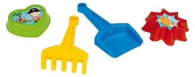 Produktbild von Wader Sandspielzeug Set mit Schaufel, Harke und Förmchen
