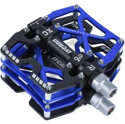 Produktbild von Fahrradpedale MTB CNC Aluminiumlegierung rutschfest Cr-Mo Spindel 3 Lager 9/16" Blau