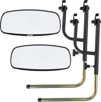 Produktbild von KOTARBAU® 2 Stk. Traktor Spiegel Universal 32 x 17 cm PVC 2 Stk. Teleskop Spiegelhalter für Rückspiegel 48-71 x 33 cm Traktor LKW Spiegel Rückfahrspiegel mit Halterung Spiegel Landwirtschaft Spiegelarm