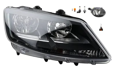 Productafbeelding van Koplampen geschikt voor Seat Alhambra 7N, bouwjaar 06/10 - 04/15, met H7 en H15 lampen, inclusief mistlamp en knipperlicht. Artikelnummers: 7N5941006, 5K0941700F, 5K0941700. Johns
