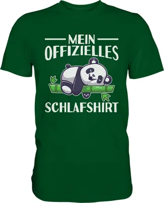 Produktbild von Offizielles Schlafshirt Nachthemd Schlafanzug Pyjama Panda T-Shirt – Bottle Green / XL