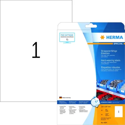 Produktbild von Etiketten Folie weiß 210x297mm Special A4 LaserCopy VE=32x10 Stück