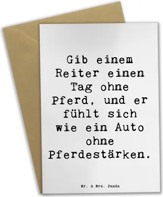 Produktbild von Mr. & Mrs. Panda Grußkarte Spruch Reitsport Liebe - Weiß - Geschenk, Teamsport, weihnachtskarten, Sportler, glückwunschkarten, hochzeitskarten, Sportart, Pferdeliebhaber