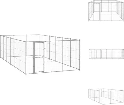 Produktbild von vidaXL Outdoor-Hundezwinger Verzinkter Stahl 21,78 m² - Hundezwinger & -ausläufe