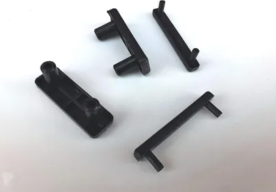 Produktbild von 8 Möbelgleiter rechteckig mit 2 Zapfen, 57 mm lang