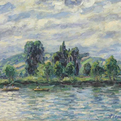 Produktbild von GRAFIK-Puzzle Sonniges Spiegelbild am Ufer der Yonne 500 dls