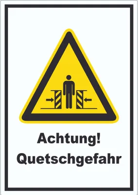 Produktbild von Achtung Quetschgefahr Aufkleber A9 (37x52mm)