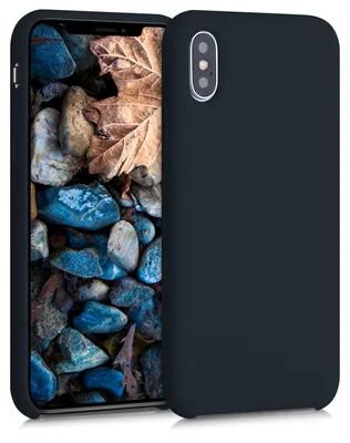 Produktbild von kwmobile Handyhülle für Apple iPhone XS Hülle - Case Silikon - Kabelloses Laden - Schutzhülle Cover in Heidelbeerblau