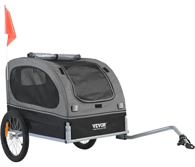 Image de Remorque pour chiens - Chariot pour chiens - Remorque pour chiens à vélo - Panier de vélo pour animaux de compagnie - Cage de transport pour animaux - Cadre en acier au carbone robuste