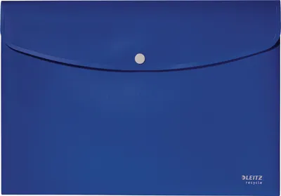 A blue document folder is shown flat against a white background.