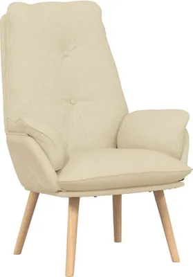 Zdjęcie produktu dla vidaXL Fotel kremowy 69 x 74 x 93 cm tkanina i sklejka