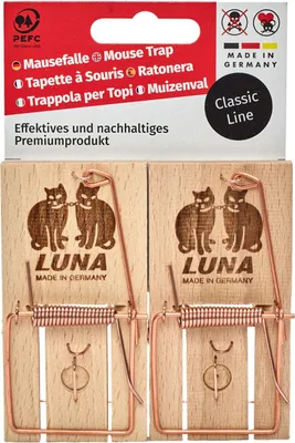 Image de Kerbl Piège à Souris Luna 2 pcs. en pack avec déclencheur en bois