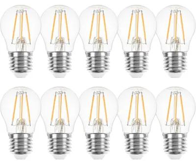 Produktbild von 10 x LED Filament Tropfen Leuchtmittel 4W = 40W E27 klar 470lm warmweiß 2700K