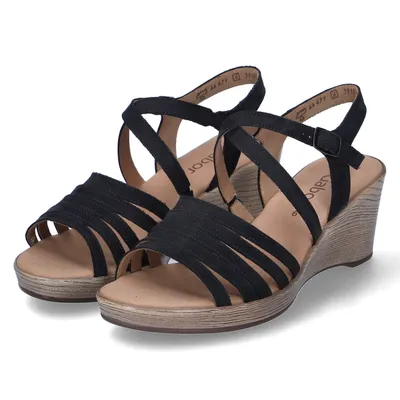 Produktbild von Gabor Damen Sandalen/ Sandaletten/ Keilsandaletten Schwarz Rauleder Größe: 7